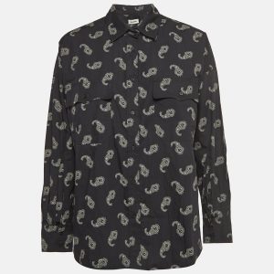 Zadig & Voltaire Black Tamara Paisley Print Cotton Oversized Shirt XS, Shirts & Tops - Luxury Closet