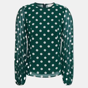 Zimmermann Green Polka Dot Crepe Long Sleeve Blouse XXS (SIZE 0P), Shirts & Tops - Luxury Closet catalog
