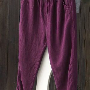 Casual Solid Long Cotton Linen Pants Trousers, Pants, Roselinlin - Online Catalog