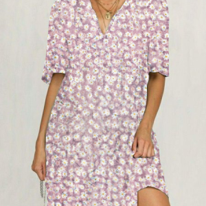 Women Daisy Short Sleeve Casual Floral Midi Dress, Midi Dresses, Roselinlin - Online Catalog