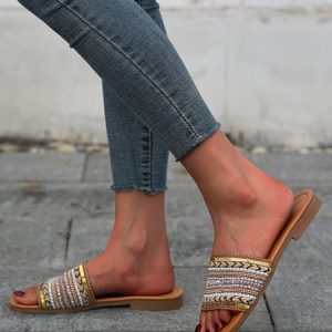 Elegant Plain Slip On High Heel Toe-covered Sandals, Women shoes, color:Light Brown|size:42, catalog Noracora shop