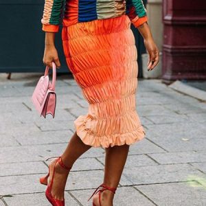 Urban Ombre Scramble Tight Midi Skirt, Skirts, color:As Picture|size:XXL, Stylewe