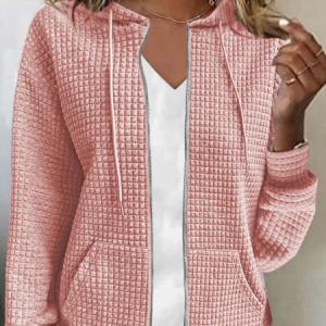 Women's Plain Buttoned Regular Loose Jacket, Outerwear, color:Pink|size:XXL, catalog Noracora shop
