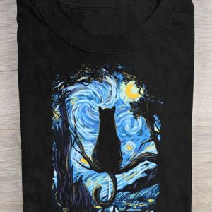 Art Landscape Printed Short Sleeve T-Shirt, T-shirts, Lilicloth.com