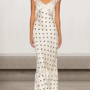 Women Polka Dots V Neck Short Sleeve Comfy Sexy Mini Dress, Dinner dress, color:White|size:XL, catalog Noracora shop