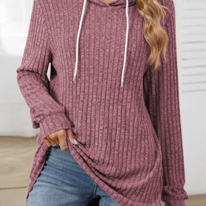 Casual Hoodie Plain Hoodie, Hoodies & Sweatshirts, color:Burgundy|size:XXL, catalog Noracora shop