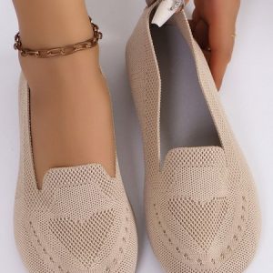 Casual Floral Slip On Flat Heel Shallow Shoes, Flats/Loafers, color:Apricot|size:44, catalog Noracora shop