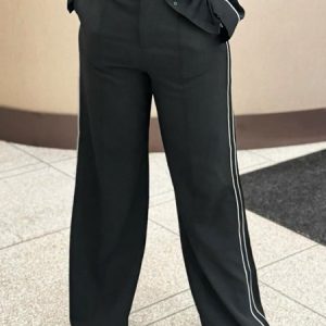 Pocket Stitching Color Block Urban Pants, Pants, color:Black|size:XXL, Stylewe