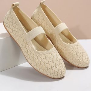 Casual Plain Slip On Flat Heel Slip On, Women shoes, color:Off White|size:42, catalog Noracora shop