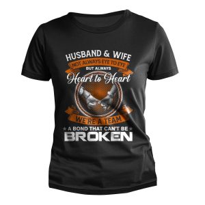 Women's Husband And Wife Heart To Heart Print Outdoor Daily Casual Short Sleeve T-Shirt, women tops, COTOSEN