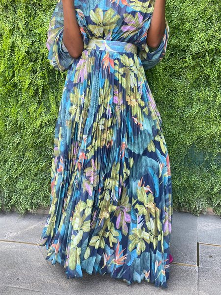 Regular Fit Elegant Floral Maxi Skirt, Skirts, color:As Picture|size:XXL, Stylewe