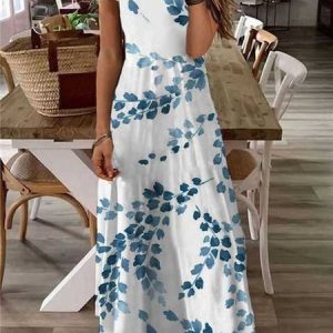 Casual Plants Loose Square Neck Maxi Dress, Maxi, color:White|size:XXL, catalog Noracora shop