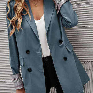 Women's Plain Regular Loose Blazer, Blazers, color:Blue|size:XXL, catalog Noracora shop