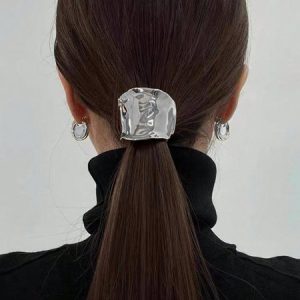 1pc Metallic Ponytail Insert Hairpin, Jewelry, color:Silver|size:One-size, Stylewe
