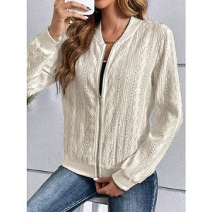 Women's Plain Regular Regular Fit Jacket, Outerwear, color:Apricot|size:XXL, catalog Noracora shop
