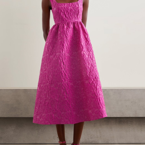 Women Plain Square Neck Gallus Comfy Vacation Jacquard Maxi Dress, Dresses, color:Rose Red|size:L, catalog Noracora shop