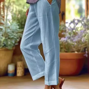 Women Casual Plain Loose Long Pants, Pants, color:Blue|size:5XL, catalog Noracora shop
