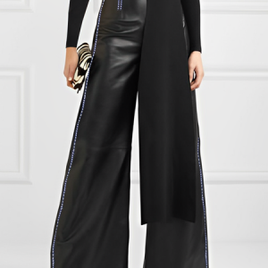 Micro-Elasticity Pocket Stitching Urban Faux Leather Long Pants, Pants, color:Black|size:XXL, Stylewe