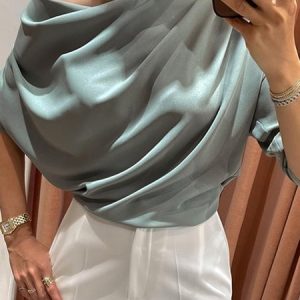 Loose Asymmetrical Ruched Urban Shirt, Blouses and Shirts, color:As Picture|size:XXL, Stylewe