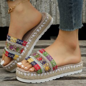 Casual Plain Slip On Flat Heel Slide Sandals, Women shoes, color:Multicolor|size:43, catalog Noracora shop