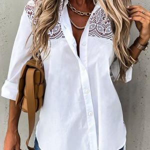 Women Casual Plain Autumn Polyester Daily Long sleeve Regular H-Line Regular Size Tunic Blouse, Shirts, color:Pink|size:XXL, catalog Noracora shop