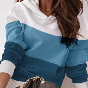 Casual Hoodie Color Block Sweatshirt, Hoodies & Sweatshirts, color:Blue|size:5XL, catalog Noracora shop