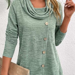 Long Sleeve Floral Regular Micro-Elasticity Loose Mock Two-Piece Blouse For Women, Blouses, color:Green|size:3XL, catalog Noracora shop