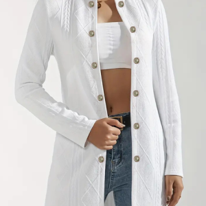 Women's Plain Zipper Regular Loose Jacket, Jackets, color:White|size:XXL, catalog Noracora shop