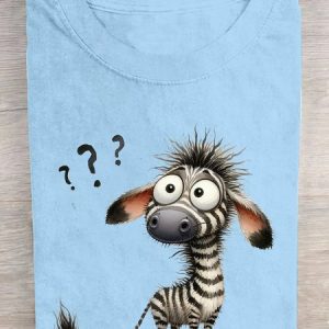 Zebra Cotton Casual Loose T-Shirt, T-shirts, Lilicloth.com