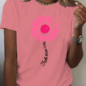 Faith Hope Love Breast Cancer T-Shirt, T-shirts, Lilicloth.com