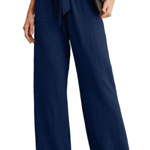 Casual Floral Long Pant, Pants, color:Navyblue|size:XXL, catalog Noracora shop
