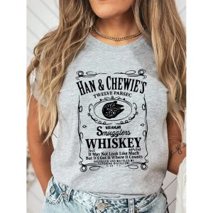 Star Wars Han & Chewie's Twelve Parsec Whiskey Shirt, women tops,  COTOSEN