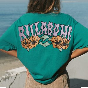 Vintage Billabong Surf Printed T-shirt, women tops,  COTOSEN