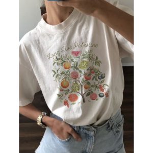 Fruits Of Palestine T-Shirt, women tops,  COTOSEN