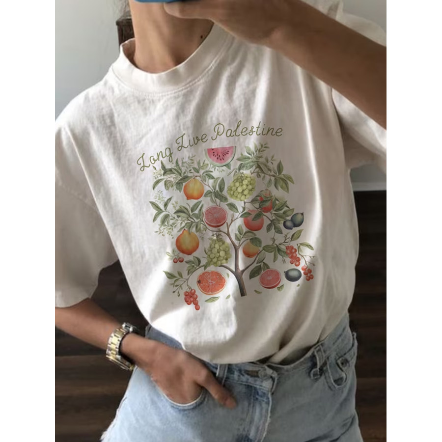 Fruits Of Palestine T-Shirt, women tops, COTOSEN