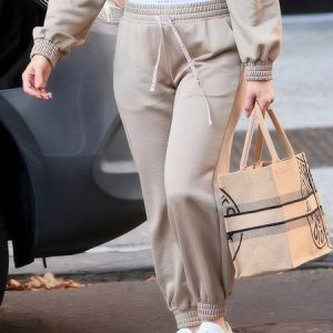 Loose Pocket Stitching Casual Plain Sweatpants & Joggers, Pants, color:Light Coffee|size:XXL, Stylewe