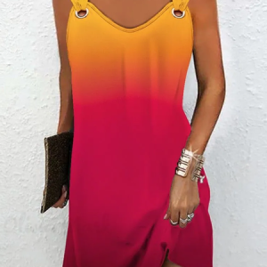 Women Tie Dye Spaghetti Sleeveless Comfy Casual Short Dress, Dresses, color:Multicolor|size:XXL, catalog Noracora shop