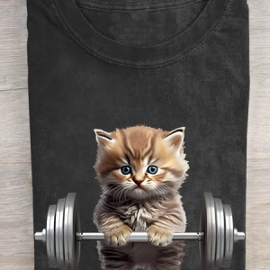 Casual Animal Crew Neck Long Sleeve T-shirt, T-shirts, color:Black|size:XXL, catalog Noracora shop