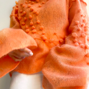 Urban Regular Sleeve Loose Yarn/Wool Yarn Sweater, Pullovers, color:Light Orange|size:XXL, Stylewe