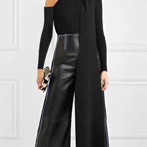 High Elasticity Urban Off Turtleneck Shoulder Sleeve Long Sleeve Hollow Out Tight Blouse, Blouses and Shirts, color:Black|size:XXL, Stylewe
