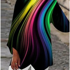 Crew Neck Short Sleeve Abstract Regular Loose Blouse For Women, Blouses, color:Multicolor|size:5XL, catalog Noracora shop