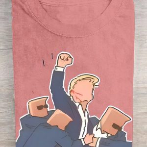 Casual Figure Crew Neck Short Sleeve T-shirt, T-shirts, color:Orange Pink|size:3XL, catalog Noracora shop
