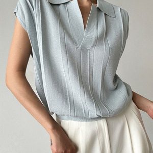 Daily  Polo Collar Casual Short Sleeve Shirt, Blouses and Shirts, color:As Picture|size:XXL, Stylewe