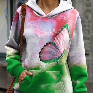 Casual Hoodie Floral Sweatshirt, Hoodies & Sweatshirts, color:Green|size:5XL, catalog Noracora shop