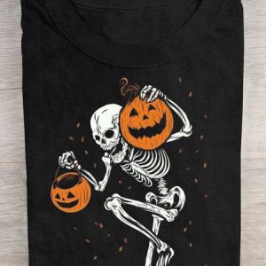 Casual Halloween Crew Neck Short Sleeve T-shirt, T-shirts, color:Black|size:3XL, catalog Noracora shop