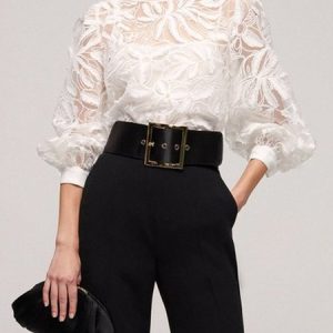 Urban Loose Crew Neck Lace Shirt, Blouses and Shirts, color:White|size:XXL, Stylewe