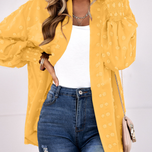Women's Plain Regular Loose Jacket, Cardigans, color:Yellow|size:XXL, catalog Noracora shop
