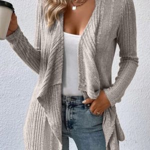 Women's Plain Regular Loose Kimono, Cardigans, color:Camel|size:3XL, catalog Noracora shop