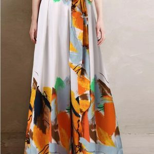 Casual Floral Long Pant, Pants, color:White|size:5XL, catalog Noracora shop