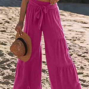 Casual Plain Long Pant, Pants, color:Deep Pink|size:XXL, catalog Noracora shop